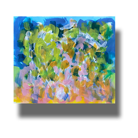 Abstract painting using gestural brushstrokes