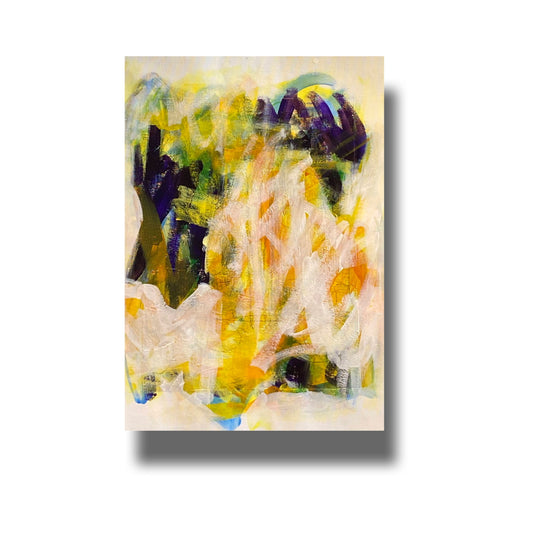 Abstract painting evoking the colours and emotions of a sunrise